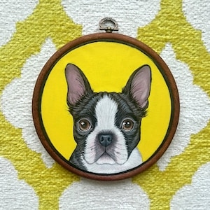 Custom Pet Portrait - Personalized Pet - Pet Hoop Art - Dog Portrait - Petlover Gift -Gift for Pet lovers - Custom  hoop art 7"