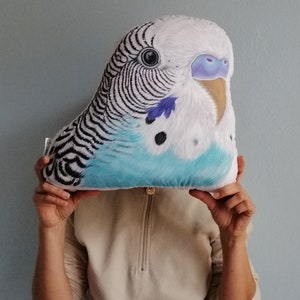 Custom Pet Pillow, Personalized Bird Cushion, Hand Painted custom animal plush pillow, Petlover gifts, pet memorials, pet loss gift image 5