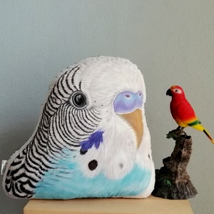 Custom Pet Pillow, Personalized Bird Cushion, Hand Painted custom animal plush pillow, Petlover gifts, pet memorials, pet loss gift image 3
