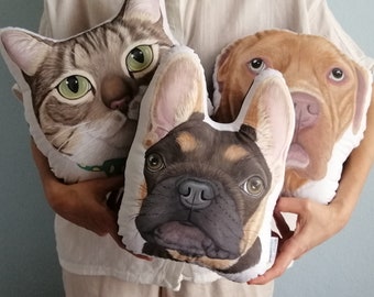 Personalisiertes Haustier Kissen, Handgemalte Haustierkissen, Geschenk für Haustierliebhaber, Katzenportrait, Hundeportrait, Personalisiertes Hundegeschenk