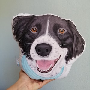 Custom Pet Pillow, Original Hand-painted Pet Portrait pillow, Artful Personalized Pet loss Memorial Gift, pet keepsake image 4