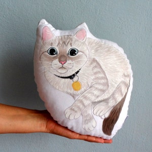 Cat Pillow, cat painting  throw pillow, decorative plush pillow