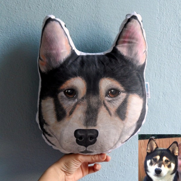 Custom Pet Portrait  Pillow Plush, Shiba Inu Pillow, Personalized  gift for pet lovers, Dog pillow, Cat piilow, cat gifts,  father gift