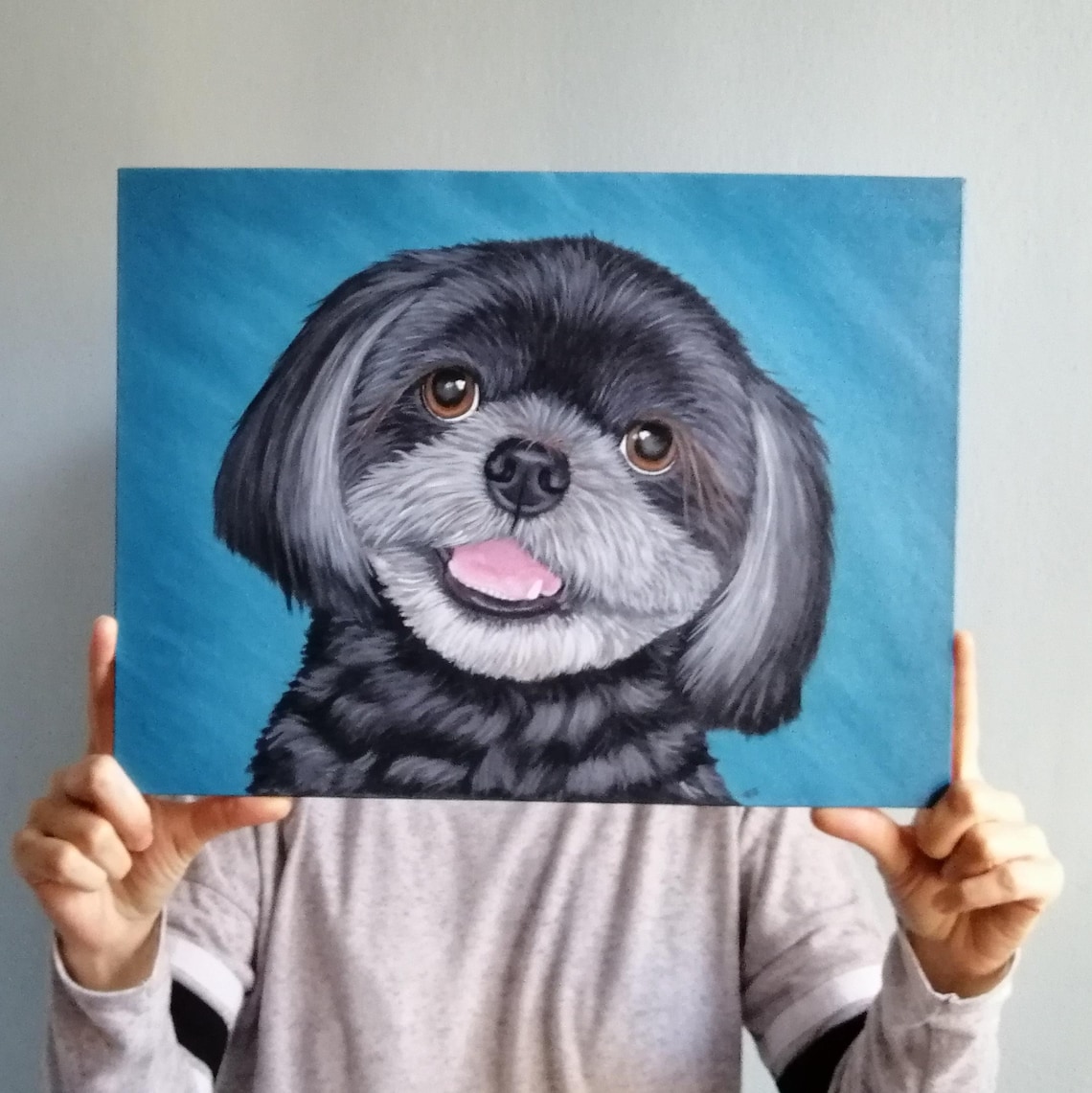 Custom Pet Portrait Original Art, Hand-painted Acrylic on Canvas - Etsy
