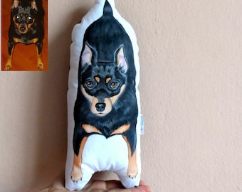 Cuscino con ritratto personalizzato di animali domestici, ricordo di cane o gatto dipinto a mano