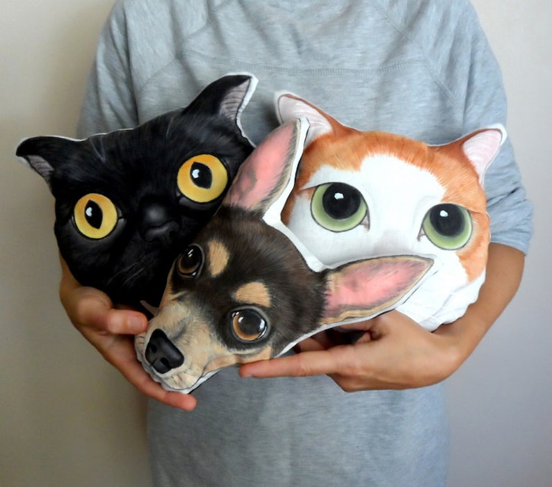 Custom Pet Portrait Plush Pillow Personalized Pet Pillows - Etsy