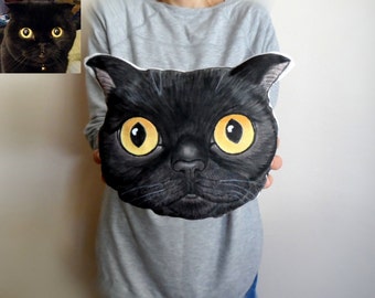 Custom Pet Portrait Plush Pillow, Personalized pet pillows, cat pillow, dog pillow, gift for pet lovers, pet gifts