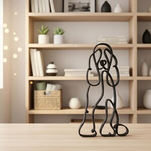 Cocker Spaniel Minimalist Line Art: 3D Printed Dog Lover Gift