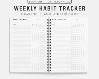 Weekly Habit Tracker Printable: Minimalist Routine Checklist (digital ...