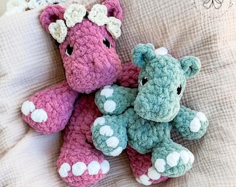 Crochet Hippo Lovey: Customizable Colors, Made to Order