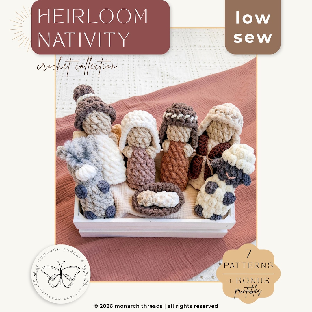 Simple Nativity Pattern Heirloom Nativity Crochet Pattern | Low-sew Amigurumi Tutorial (PDF ...