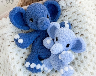 Crochet Elephant Lovey: Customizable Colors, Made to Order