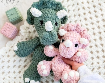 Crochet Triceratops Lovey: Customizable Colors, Made to Order
