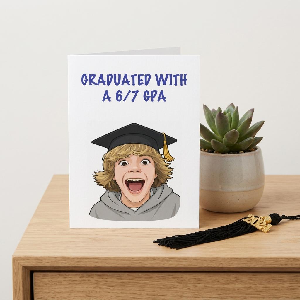 6/7 Graduation Meme Card, Funny Graduate GPA Printable Card, Class of ...