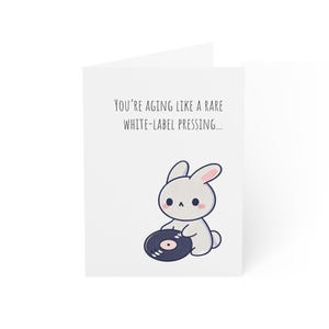 Carte d'anniversaire sur le thème DJ ou collectionneur de disques