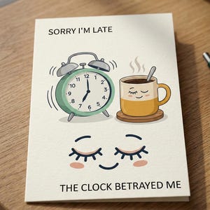 May include: A white ceramic mug with a black handle and the text "But First, Coffee" in a black, handwritten-style font. The mug is on a white surface.