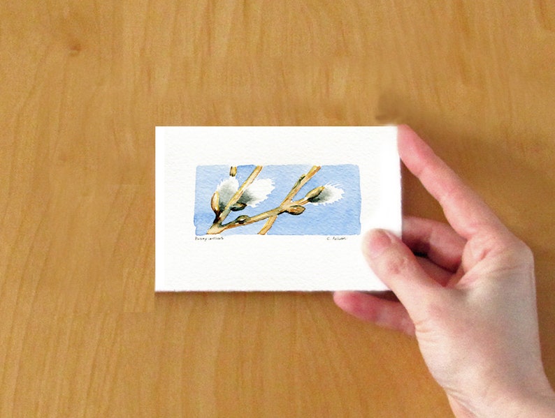 Miniature Original Watercolor Painting Art Card image 2