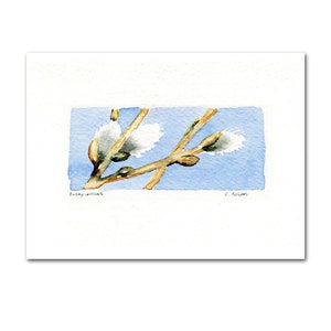 Miniature Original Watercolor Painting Art Card image 1