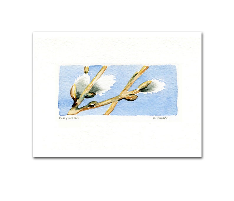 Miniature Original Watercolor Painting Art Card image 1