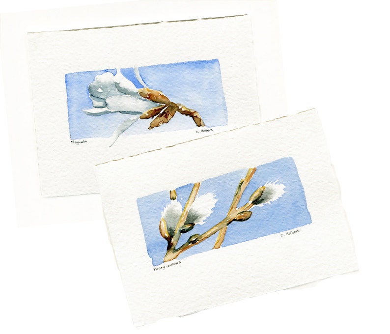 Miniature Original Watercolor Painting Art Card image 3