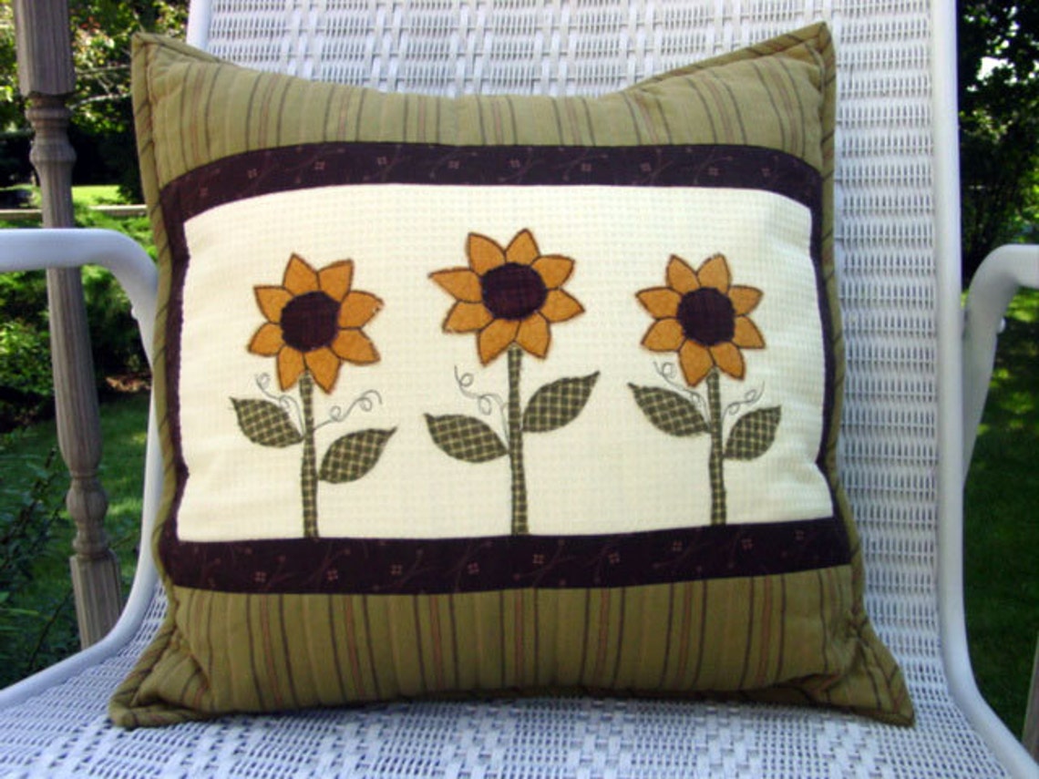 Sunflower Pillow Kit and Pattern Etsy