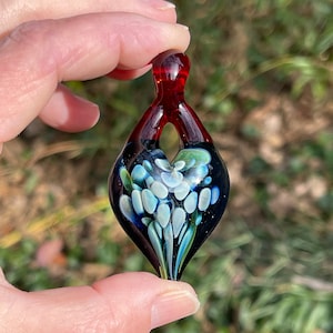 Dark Heart, Pyrex glass necklace pendant