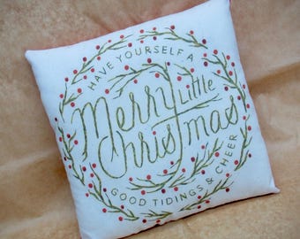 Christmas Pillow | Christmas decoration | Country Christmas decor | Handmade Christmas | Primitive Christmas PIllow | Holiday Farmhouse