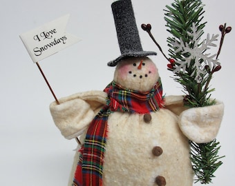 Chubby Charlie Snowman | Snowman decor | Primitive Snowman | Christmas decoration | Rustic Farmhouse snowman | Snowman collector gift