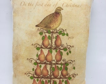 Partridge in a Pear Tree | 12 Days of Christmas | Christmas pillow | Christmas Gift | Christmas decor | Stocking stuffer