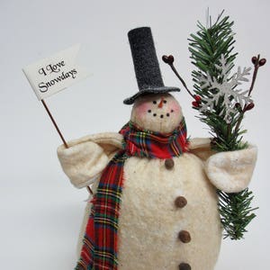 Chubby Charlie Snowman | Snowman decor | Primitive Snowman | Christmas decoration | Rustic Farmhouse snowman | Snowman collector gift