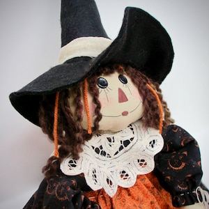 Halloween Witch Rag Doll | Halloween Decoration | Primitive Witch for Halloween | Day of the Dead Witch Doll | All Hallows Eve home decor