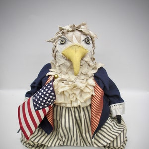 Primitive Patriotic Bald Eagle Decor | Patriotic cloth doll | Fourth of July decor | American Eagle decor | Independence Day Decor | Eagle