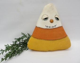 Candy Corn Halloween decoration | shelf sitter | All Hallows Eve primitive doll | ornament | fall Halloween home decor | Party decoration