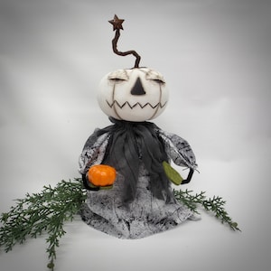 Rustic Halloween Doll | creepy decorations | Primitive Halloween Decor | Primitive Pumpkin Head Doll | Spooky home decor | Ghoul doll | Goth