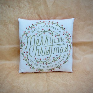 Christmas Pillow Christmas decoration Country Christmas decor Handmade Christmas Primitive Christmas PIllow Holiday Farmhouse image 2