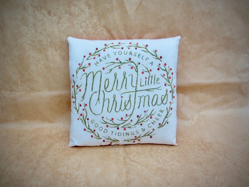 Christmas Pillow Christmas decoration Country Christmas decor Handmade Christmas Primitive Christmas PIllow Holiday Farmhouse image 2