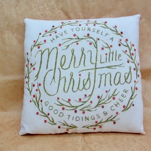 Christmas Pillow Christmas decoration Country Christmas decor Handmade Christmas Primitive Christmas PIllow Holiday Farmhouse image 5