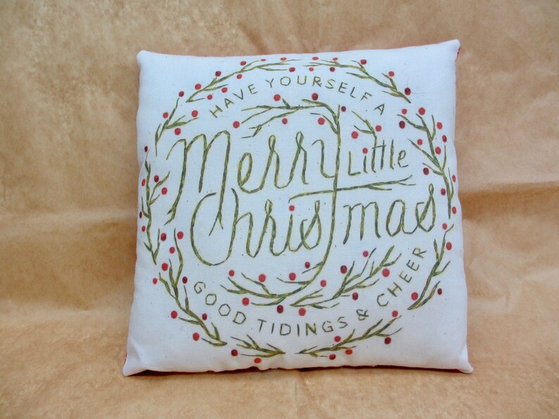 Christmas Pillow Christmas decoration Country Christmas decor Handmade Christmas Primitive Christmas PIllow Holiday Farmhouse image 5