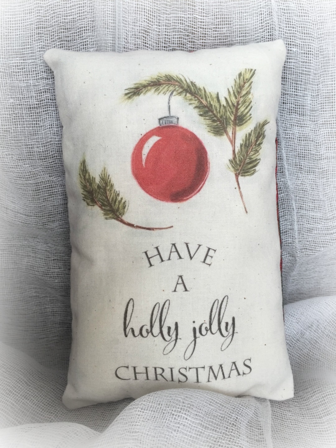 Christmas Pillow Holly Jolly Pillow Etsy Canada