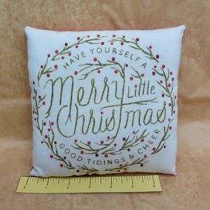 Christmas Pillow Christmas decoration Country Christmas decor Handmade Christmas Primitive Christmas PIllow Holiday Farmhouse image 7