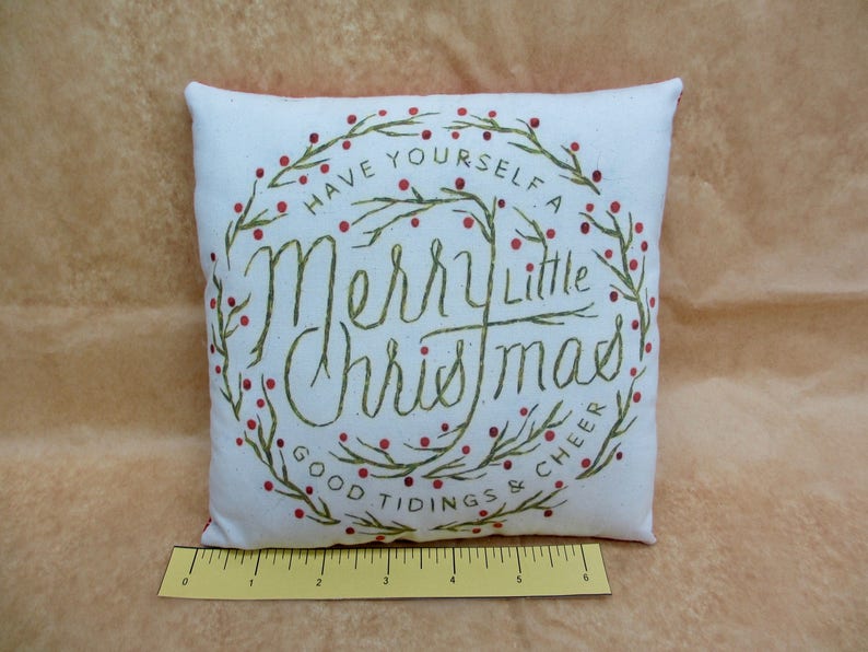 Christmas Pillow Christmas decoration Country Christmas decor Handmade Christmas Primitive Christmas PIllow Holiday Farmhouse image 7