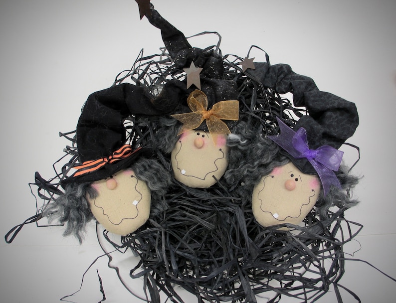 Primitive Halloween Witch Ornaments | All Hallows Eve Bowl Fillers ...