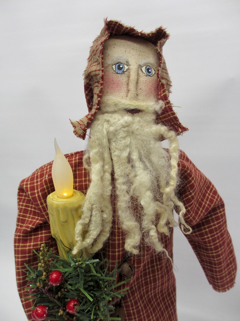 Primitive Santa Handmade Santa Santa doll Primitive Country Santa Primitive country Christmas decor Primitive country decor image 3