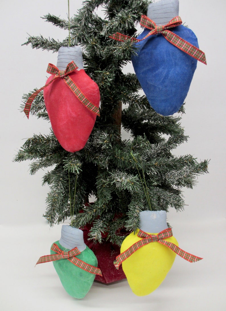 Primitive Christmas Bulb Ornaments Christmas Tree Bulb Bowl Etsy