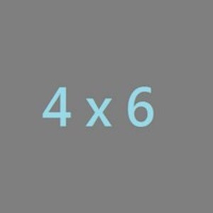 Puede incluir: Un gr&aacute;fico azul claro sobre un fondo gris con el texto "4 x 6".