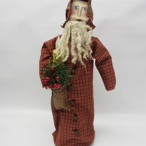 Primitive Santa Handmade Santa Santa doll Primitive Country Santa Primitive country Christmas decor Primitive country decor image 2