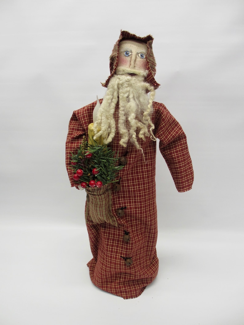 Primitive Santa Handmade Santa Santa doll Primitive Country Santa Primitive country Christmas decor Primitive country decor image 2