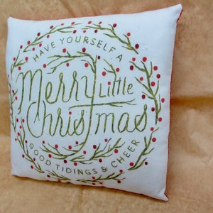 Christmas Pillow Christmas decoration Country Christmas decor Handmade Christmas Primitive Christmas PIllow Holiday Farmhouse image 3