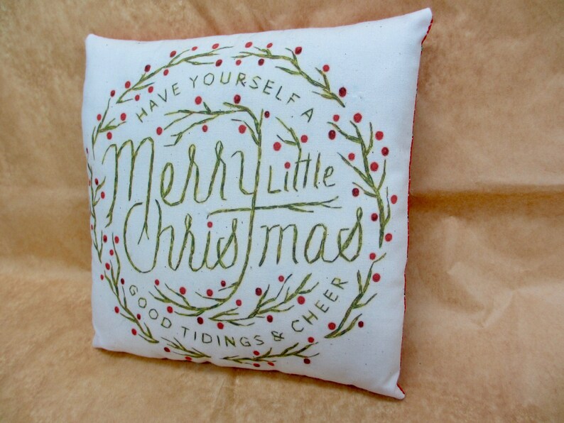 Christmas Pillow Christmas decoration Country Christmas decor Handmade Christmas Primitive Christmas PIllow Holiday Farmhouse image 3