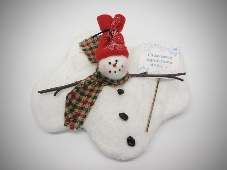 Melting Snowman Tree Ornament Christmas Ornament Snowman Etsy